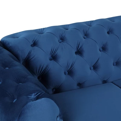 Modern Velvet Upholstered Accent Sofa Chair With Button Tufted Back-ModernLuxe - Image 13