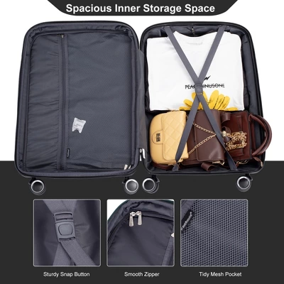 3 PCS Expanable Luggage Set, PP Lightweight Hardshell Spinner Wheel Suitcase With TSA Lock (20+24+28)-ModernLuxe - Image 5
