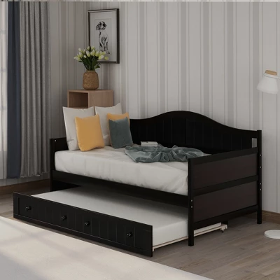 Twin Wooden Daybed With Trundle Bed-ModernLuxe - Image 12
