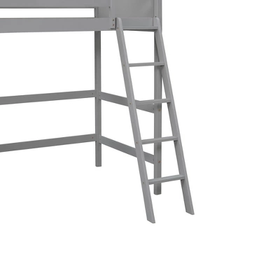 Twin Size Wood Loft Bed With Ladder-ModernLuxe - Image 6