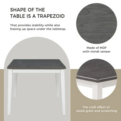 6 PCS Classic Dining Table Set With 4 Upholstered Chairs & Bench-ModernLuxe - Image 6