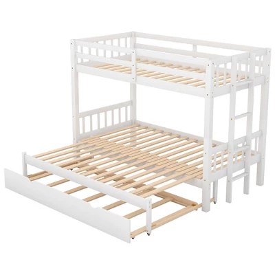 Twin Over Twin Pull-out Bunk Bed With Trundle Bed And Ladder-ModernLuxe - Image 9