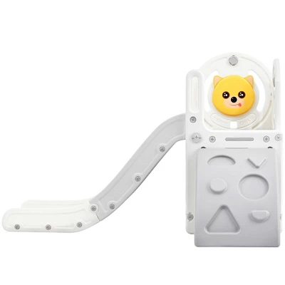 4 In 1 Kids Slide, Kids Playground Freestanding Climber And Slide Playset With Basketball Hoop For Toddlers - ModernLuxe - Image 11