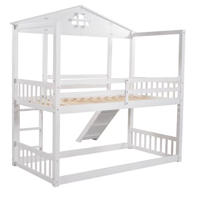 Twin Over Twin House Shaped Bunk Bed With Convertible Slide And Ladder-ModernLuxe - Image 10