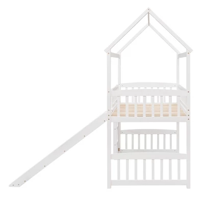 Twin Size Loft House Bed With Slide-ModernLuxe - Image 6