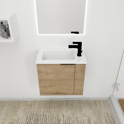 22" Bathroom Vanity With Sink, Soft Close Door And Floating Mount Design - ModernLuxe - Image 2