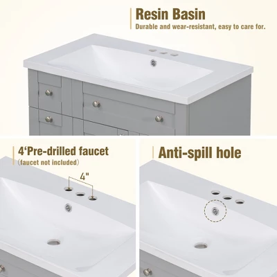 30" Bathroom Vanity With Undermount Sink - ModernLuxe - Image 6