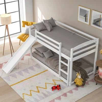 Twin Over Twin Bunk Bed With Convertible Slide And Ladder - ModernLuxe - Image 2