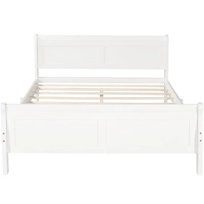 Full Size Wood Platform Bed With Headboard And Wooden Slat Support-ModernLuxe - Image 3
