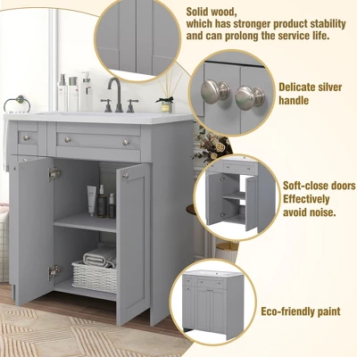 30" Bathroom Vanity With Undermount Sink - ModernLuxe - Image 7