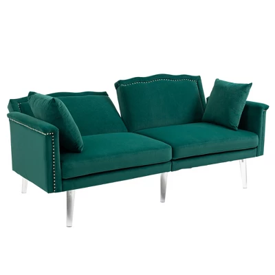 Modern Velvet Upholstered Loveseats Sofa With 2 Pillows-ModernLuxe - Image 5