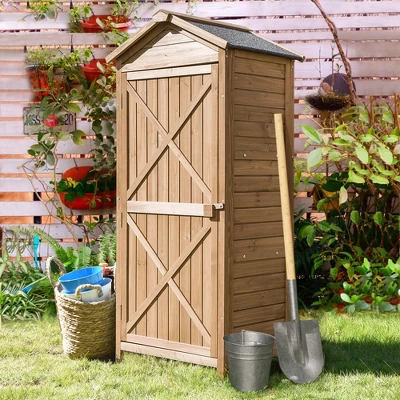 Outdoor Wooden Storage Sheds Fir Wood Lockers With Workstation-ModernLuxe - Image 10