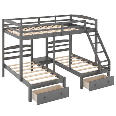 Full Over Twin & Twin Bunk Bed, Gray - ModernLuxe - Image 4
