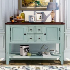 Modernluxe Cambridge Series Buffet Sideboard Console Table With Bottom Shelf