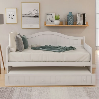 Twin Wooden Daybed With Trundle Bed-ModernLuxe