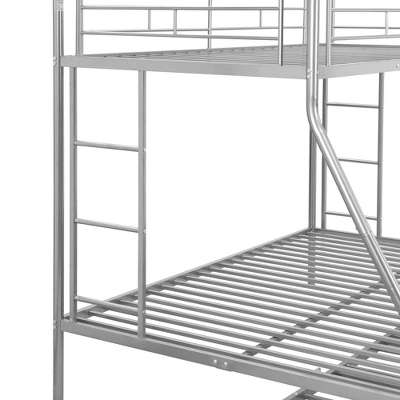 Twin Over Full Steel Bunk Bed With Twin Size Trundle Bed And Two-Side Ladders-ModernLuxe - Image 10