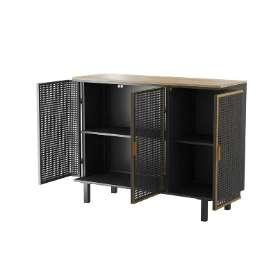 40.35" Contemporary Sideboard With 3 Doors, Dark Gray - ModernLuxe - Image 6
