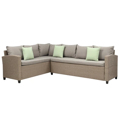 5-Piece Outdoor Conversation Set With Ottoman And Pillows-ModernLuxe - Image 6