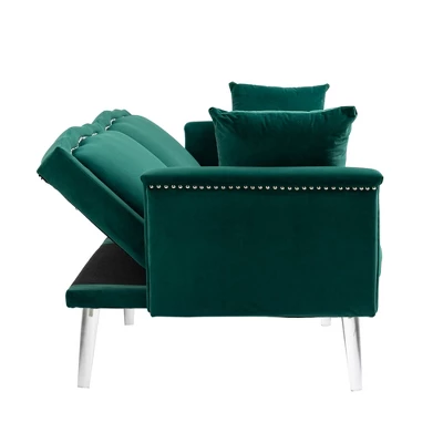 Modern Velvet Upholstered Loveseats Sofa With 2 Pillows-ModernLuxe - Image 8