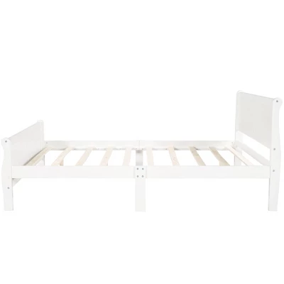 Full Size Wood Platform Bed With Headboard And Wooden Slat Support-ModernLuxe - Image 4