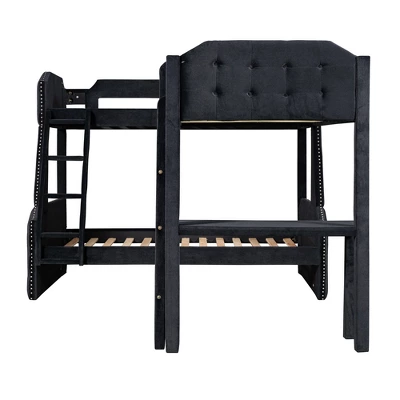 L-Shaped Twin Over Full Bunk Bed And Twin Loft Bed With Desk-ModernLuxe - Image 6