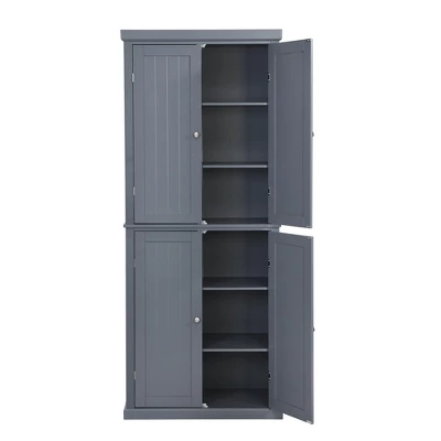 72.4" Minimalist Freestanding Kitchen Storage Cabinet Organizer, Kitchen Pantry With 4 Doors And Adjustable Shelves-ModernLuxe - Image 7