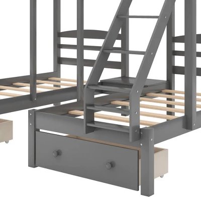 Full Over Twin & Twin Bunk Bed, Gray - ModernLuxe - Image 8