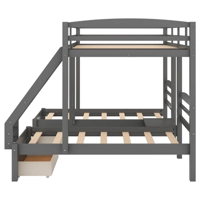 Full Over Twin & Twin Bunk Bed, Gray - ModernLuxe - Image 7