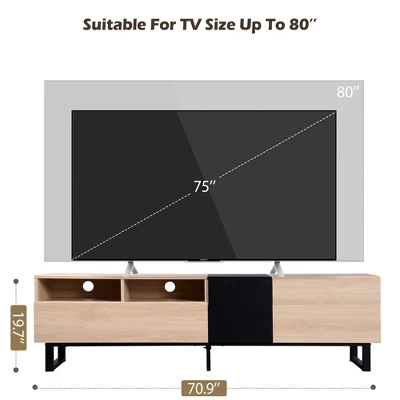 70.9" Contemporary TV Stand With 2 Drawers And 2 Doors - ModernLuxe - Image 3