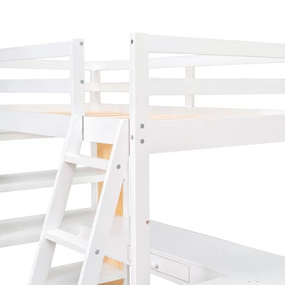 Loft Bed With Ladder, Shelves, And Desk - ModernLuxe - Image 8