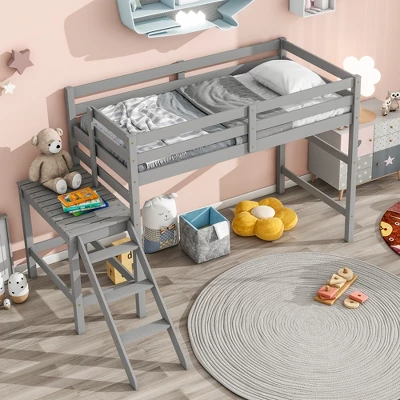 Loft Bed With Platform And Ladder - ModernLuxe - Image 2