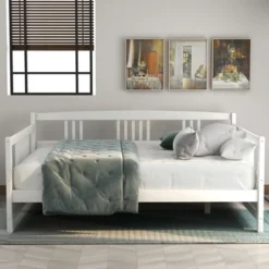 Full Size Wood Daybed With Support Leg-ModernLuxe