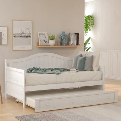 Twin Wooden Daybed With Trundle Bed-ModernLuxe - Image 10