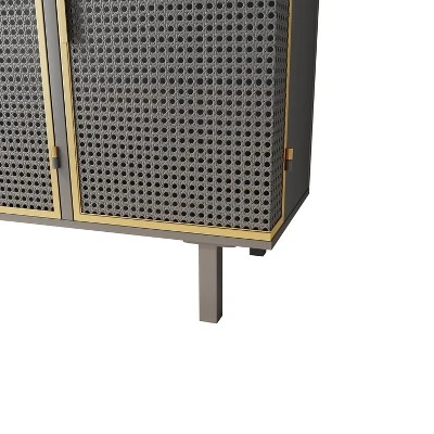 40.35" Contemporary Sideboard With 3 Doors, Dark Gray - ModernLuxe - Image 9