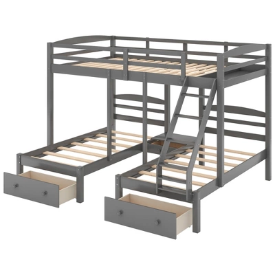 Full Over Twin & Twin Bunk Bed, Gray - ModernLuxe - Image 6