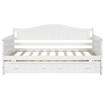 Twin Wooden Daybed With Trundle Bed-ModernLuxe - Image 3
