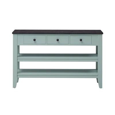 48" Solid Wood Top Modern Living Room Console Table With 3 Drawers And 2 Shelves - ModernLuxe - Image 4