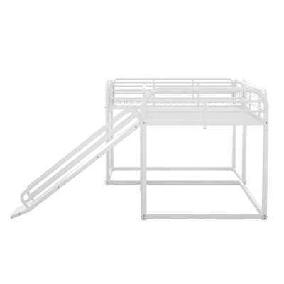 Full And Twin Size L-Shaped Metal Bunk Bed With Slide And Ladder-ModernLuxe - Image 7