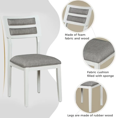 6 PCS Classic Dining Table Set With 4 Upholstered Chairs & Bench-ModernLuxe - Image 5