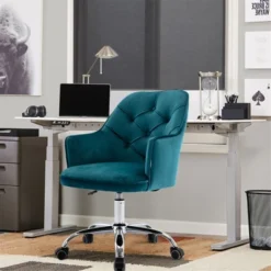 Modern Velvet Home Office Swivel Shell Chair-ModernLuxe