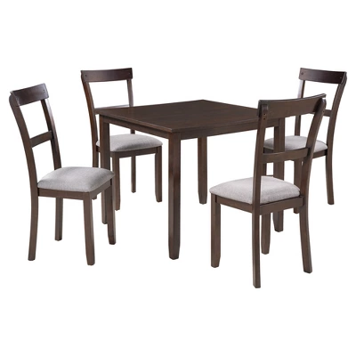 5 PCS Classic Dining Table Set With 4 Upholstered Chairs-ModernLuxe - Image 8