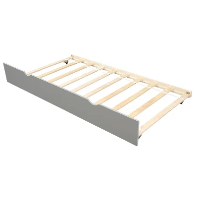 Twin Over Twin Wood Bunk Bed With Safety Rail And Movable Trundle-ModernLuxe - Image 13