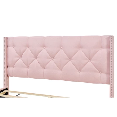 Queen Size Linen Upholstered Storage Platform Bed With Two Drawers-ModernLuxe - Image 9