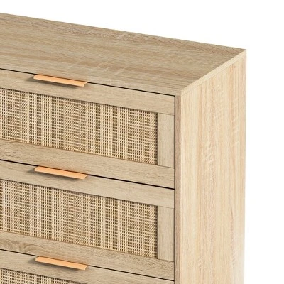 43.31" 6-Drawer Rattan Storage Cabinet For Living Room And Bedroom - ModernLuxe - Image 9