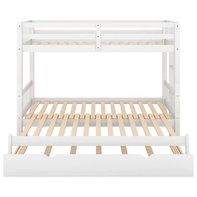 Twin Over Twin Pull-out Bunk Bed With Trundle Bed And Ladder-ModernLuxe - Image 6
