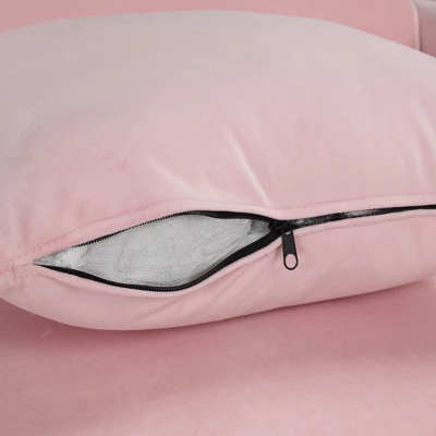 Velvet Upholstered Sofa With Armrest Pockets, 2 Pillows And Golden Metal Legs-ModernLuxe - Image 8