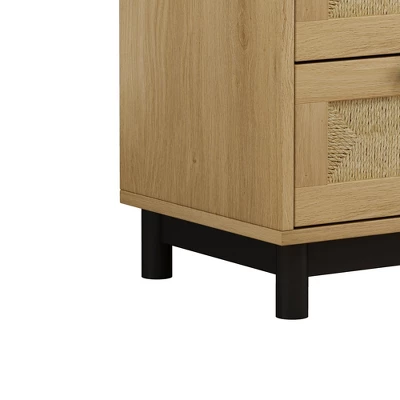 30.31" 3-Drawer Rope Braid Dresser, Oak - ModernLuxe - Image 7