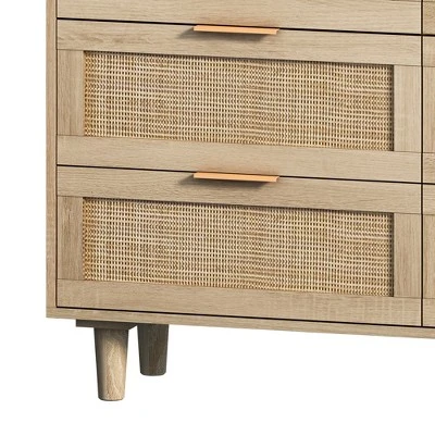 43.31" 6-Drawer Rattan Storage Cabinet For Living Room And Bedroom - ModernLuxe - Image 8