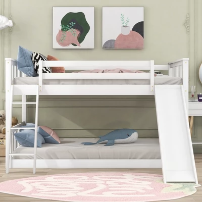 Wood Bunk Bed With Convertible Slide And Ladder-ModernLuxe