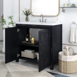 36" Bathroom Vanity With Sink, Espresso - ModernLuxe